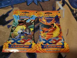 Pokemon XY Flashfire Sleeved Blister Pack lot of 2 Sealed - Image 1