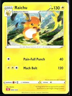 2023 Classic Collection Charizard Deck Raichu #009 Holo Pokemon Card - Image 1