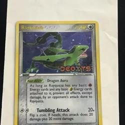 Pokemon Rayquaza EX Deoxys Card 22/107 Reverse Holo stamped LP/MP - Image 3