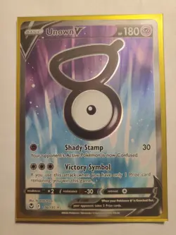 Pokemon TCG Silver Tempest 176/195 Unown V Full Art Card - Image 1