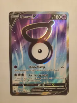 Pokemon TCG Silver Tempest 176/195 Unown V Full Art Card - Image 2