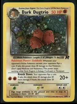2000 Pokemon Team Rocket Unlimited Holofoil Dark Dugtrio 6/82 - Image 1
