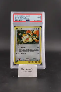 Pokemon Meowth Black Star Holo Promo #013 PSA 9 2003 - Image 1