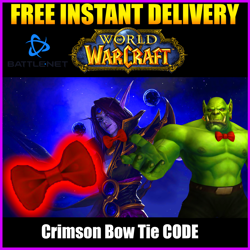 World of Warcraft - Crimson Bow Tie 🎀 - WoW Loot TCG Item Pringles CODE 🔥 RARE - Image 1