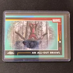 👟LQ 2025 TOPPS CHROME DEADPOOL AQUA REFRACTOR AN ALL-OUT BRAWL /199 - Image 1