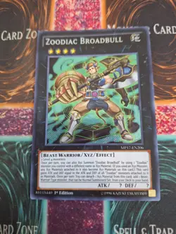 Yugioh Zoodiac Broadbull MP17-EN206 Secret Rare 1st Edition Near Mint - Image 1
