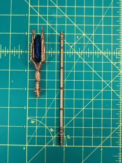 Mythic Legions Four Horsemen Poxxus Blue Magic Crystal Gold Staff "I SHIP DAILY" - Image 3