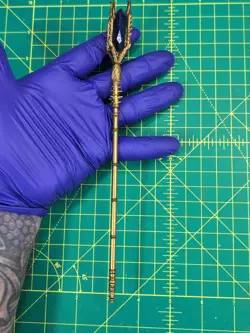 Mythic Legions Four Horsemen Poxxus Blue Magic Crystal Gold Staff "I SHIP DAILY" - Image 4