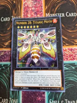 Yugioh Number 28: Titanic Moth DUSA-EN013 Ultra Rare 1st Edition Near Mint - Image 1