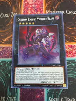 Yugioh Crimson Knight Vampire Bram DASA-EN013 Super Rare 1st Edition Near Mint - Image 1
