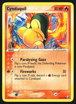 Cyndaquil 54/115 EX Unseen Forces Pokemon Card EXC - Image 1