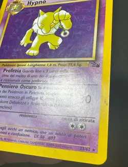 1999 Pokemon Fossil Italian Cards Lot (3) Hypno Ditto Kabuto Rare Non-Holo LP - Image 3