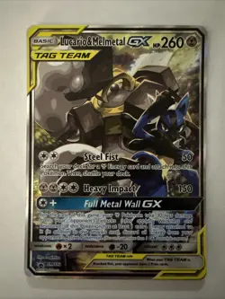 Lucario & Melmetal GX SM192 Full Art Black Star Promo Card 2019 Lightly Played - Image 1