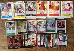 One Piece TCG 1500+ Cards BULK LOT ENGLISH Rares Common/UCs OP06-OP-15 EB03 04 - Image 1