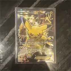 Pokemon Pikachu EX Card XY124 XY Promo Full Art Holo Basic 130 HP Iron Tail Ove… - Image 1