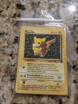 POKEMON CARD PIKACHU WOTC BLACK STAR PROMO #1 NM/M CONDITION SHARP ROUND CORNERS - Image 1