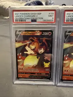Pokemon TCG Lance's Charizard V Celebrations Full Art SWSH133 PSA 9 (1card) - Image 2