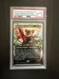 2024 MTG BLOOMBURROW BORDERLESS FOIL MABEL HEIR TO CRAGFLAME PSA 10 GEM MINT - Image 1