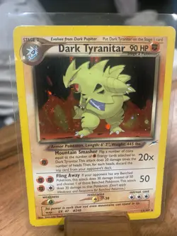 Dark Tyranitar 11/105 Neo Destiny [Rare/Holo] Vintage Pokemon- Damage HP 11/105 - Image 1