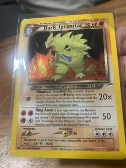 Dark Tyranitar 11/105 Neo Destiny [Rare/Holo] Vintage Pokemon- Damage HP 11/105 - Image 3