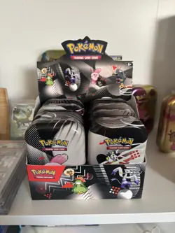 2 x Pokemon Black Bolt & White Flare Unova Mini Tin Display Box (Opened/Empty) - Image 1