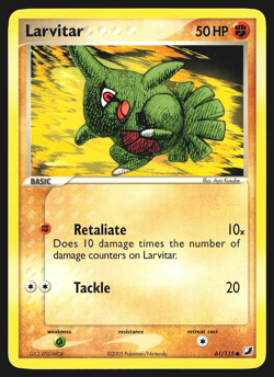 Larvitar 61/115 EX Unseen Forces Pokemon Card NM - Image 1