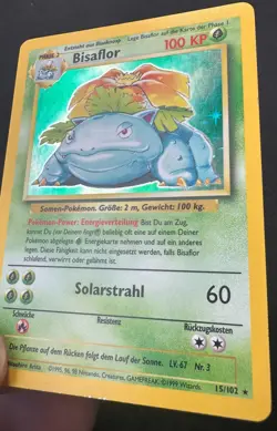 1999 German Pokemon Base Set Bisaflor / Venusaur Holo 15/102 WOTC Vintage - Image 4