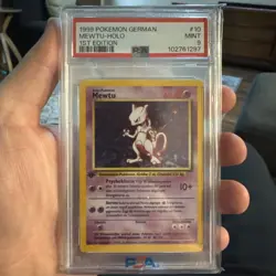 MEWTU-HOLO 1ST EDITION POKEMON GERMAN 1999 10/102 PSA 9 - Image 1