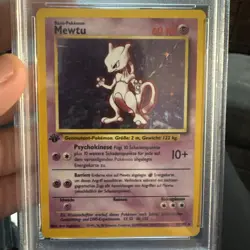 MEWTU-HOLO 1ST EDITION POKEMON GERMAN 1999 10/102 PSA 9 - Image 3