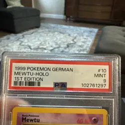 MEWTU-HOLO 1ST EDITION POKEMON GERMAN 1999 10/102 PSA 9 - Image 4