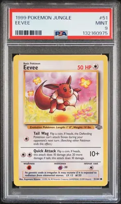 1999 POKEMON JUNGLE #51 EEVEE PSA 9 - Image 1