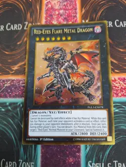 Yugioh Red-Eyes Flare Metal Dragon PGL3-EN078 Gold Rare 1st Edition Near Mint - Image 1