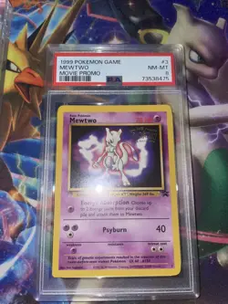 1999 WOTC POKEMON MOVIE BLACK STAR PROMO MEWTWO #3 PSA 8 - Image 1