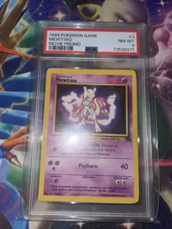 1999 WOTC POKEMON MOVIE BLACK STAR PROMO MEWTWO #3 PSA 8 - Image 2