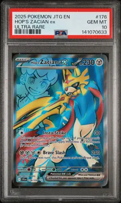 2025 POKEMON JTG EN-JOURNEY TOGETHER ULTRA RARE #176 HOP'S ZACIAN EX PSA 10 - Image 1