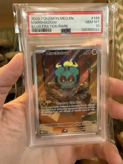 2025 Pokemon Mega Evolution Marshadow Illustration Rare #146/132 PSA 10 GEM MINT - Image 1