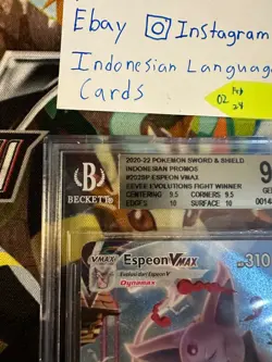 Pokemon TCG Indonesia Espeon Vmax Tournament promo Alt art BGS 9.5 - Image 3