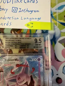 Pokemon TCG Indonesia Espeon Vmax Tournament promo Alt art BGS 9.5 - Image 4
