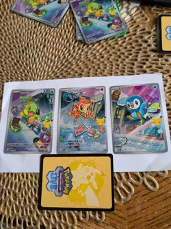 Pokemon First Partner Illustration Rare Turtwig Chimchar Piplup 30th Anniversary - Image 1