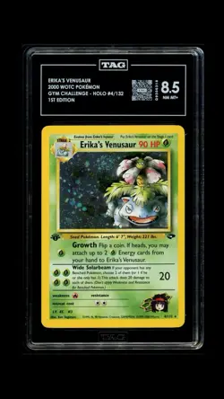 Pokemon 2000 Gym Challenge Erika's Venusaur 1st Edition Holo TAG 8.5 - Image 1