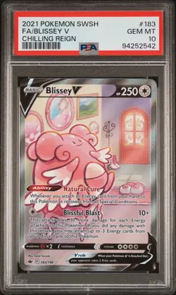 2021 Pokemon Sword & Shield Chilling Reign Blissey V 183/198 PSA 10 - Image 1