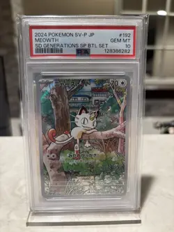 Pokemon Meowth Holo Promo 192/SV-P SV-P Japanese 2024 PSA 10 GEM MT - Image 1