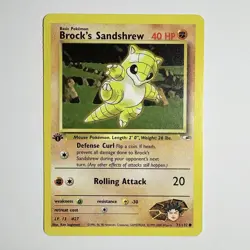 Pokemon Gym Heroes Brock’s Sandshrew 1st Edition 71/132 - Pack Fresh! - Image 3