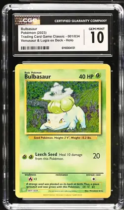 Bulbasaur Venusaur & Lugia Ex Deck Trading Card Game Classic 001/034 NM CGC 10 - Image 1