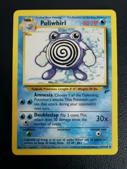 Pokemon Card Poliwhirl 57/130 Base Set 2 Uncommon WOTC - Image 1