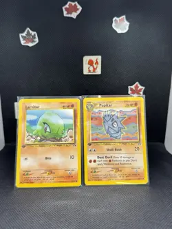 Larvitar 57/75 & Pupitar 45/75 Pokemon Cards Neo Discovery 1st Edition - Image 1