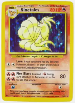Ninetales 12/102 Holo LP Base Set Pokemon Card TCG - Image 1