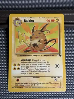 Wizards of the Coast Raichu Rare Unlimited 29/62 Fossil Pokemon Card 1999 - Image 1
