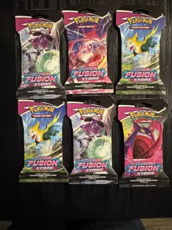 Fusion Strike Sealed Sleeved Pokemon Booster Packs - 6 Total Packs - Image 1