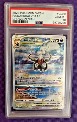 Darkrai VSTAR PSA GEM MINT 10 2023 Pokemon SWSH Crown Zenith GG50/GG70 - Image 1